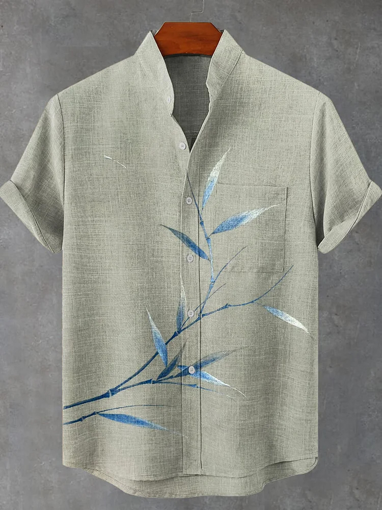 Abstract Plants Pattern Art Print Casual Shirt
