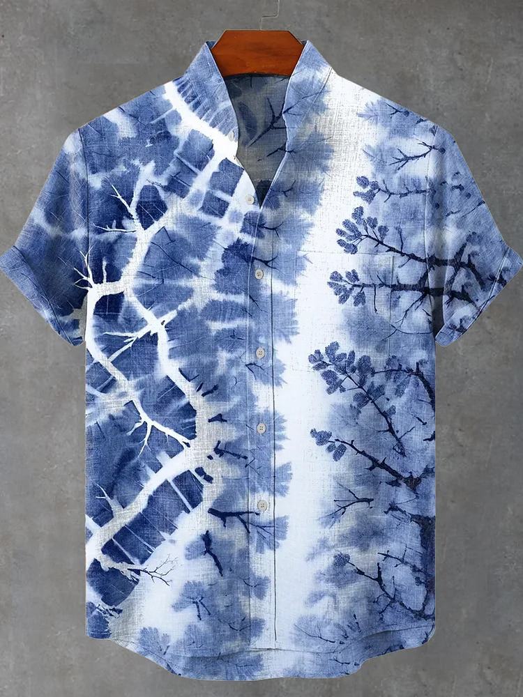 Abstract Geometry Tie Dye Pattern Art Print Casual Shirt