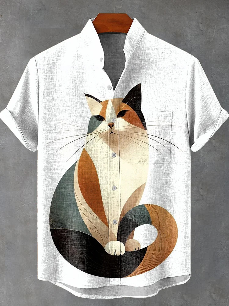 Kittens Vintage Print Casual Shirt