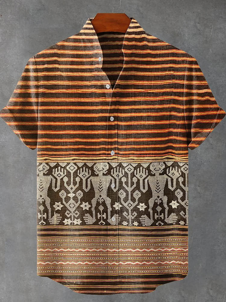 Abstract Geometry Pattern Art Print Casual Shirt