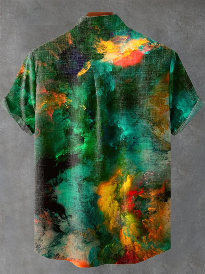 Simple Fluid Rock Art Cool Print Casual Shirt