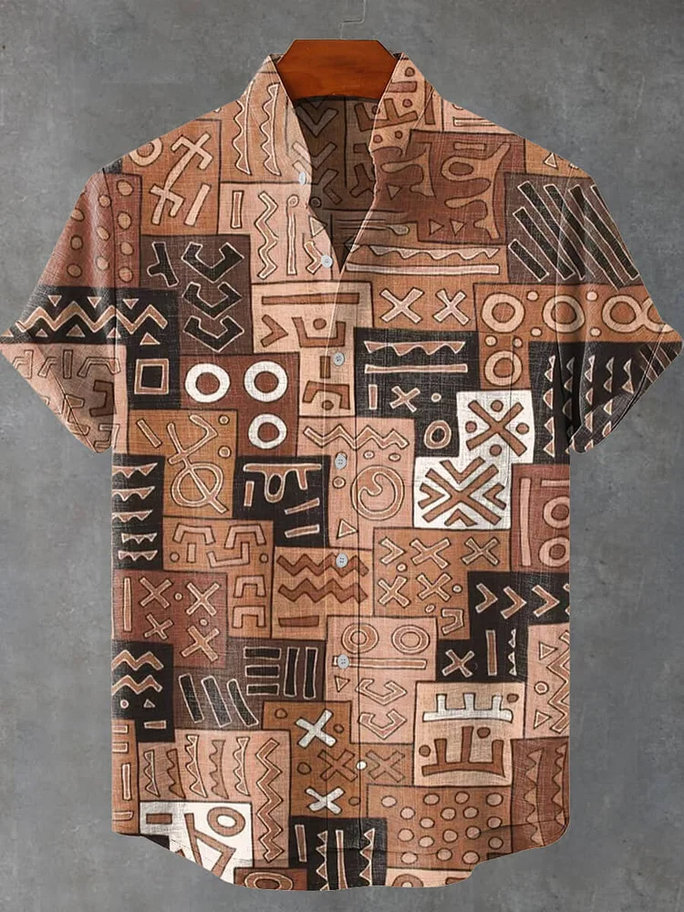 Abstract Geometry Pattern Art Print Casual Shirt