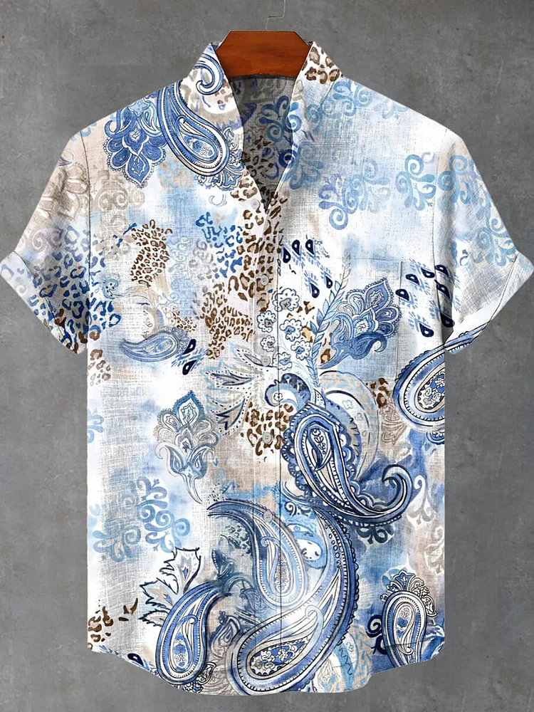 Abstract Geometry Flowers Pattern Art Print Casual Shirt