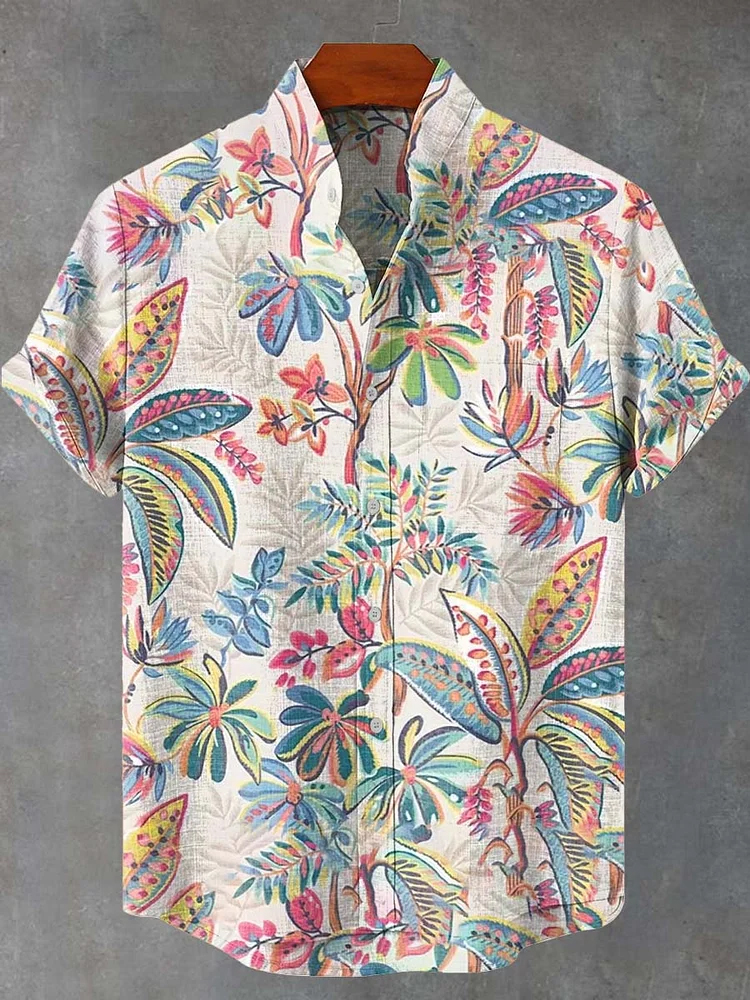 Abstract Geometry Flowers Pattern Art Print Casual Shirt