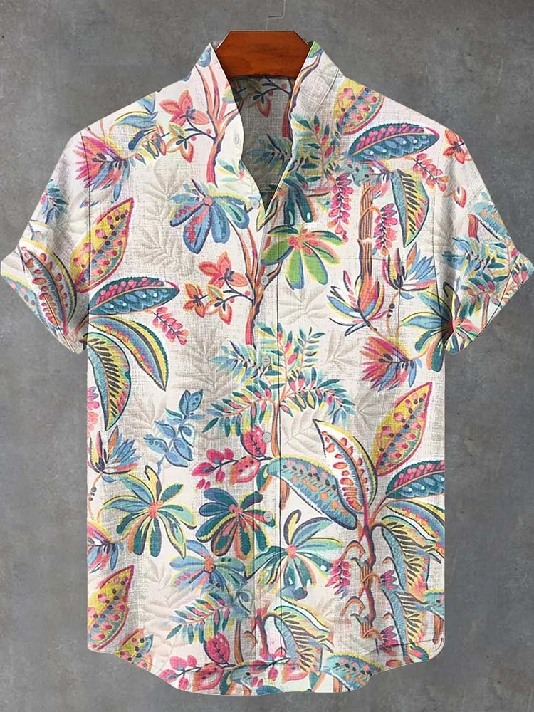 Abstract Geometry Flowers Pattern Art Print Casual Shirt