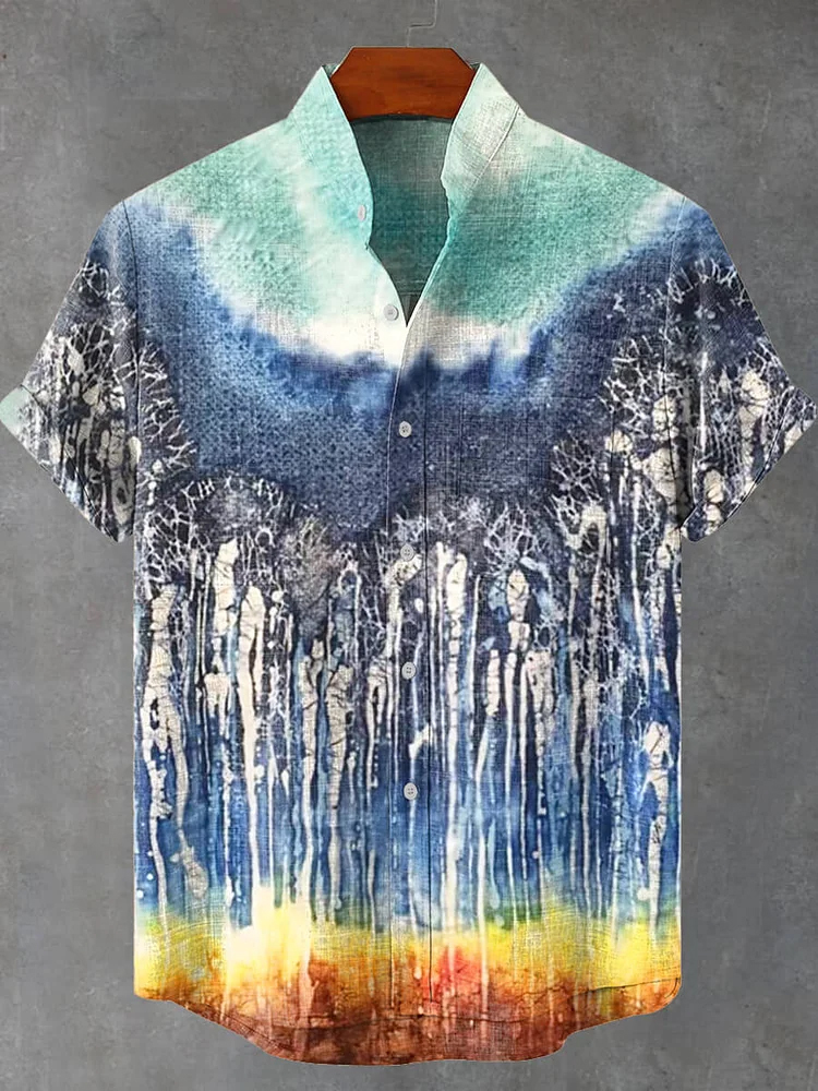Abstract Geometry Rainbow Pattern Art Print Casual Shirt