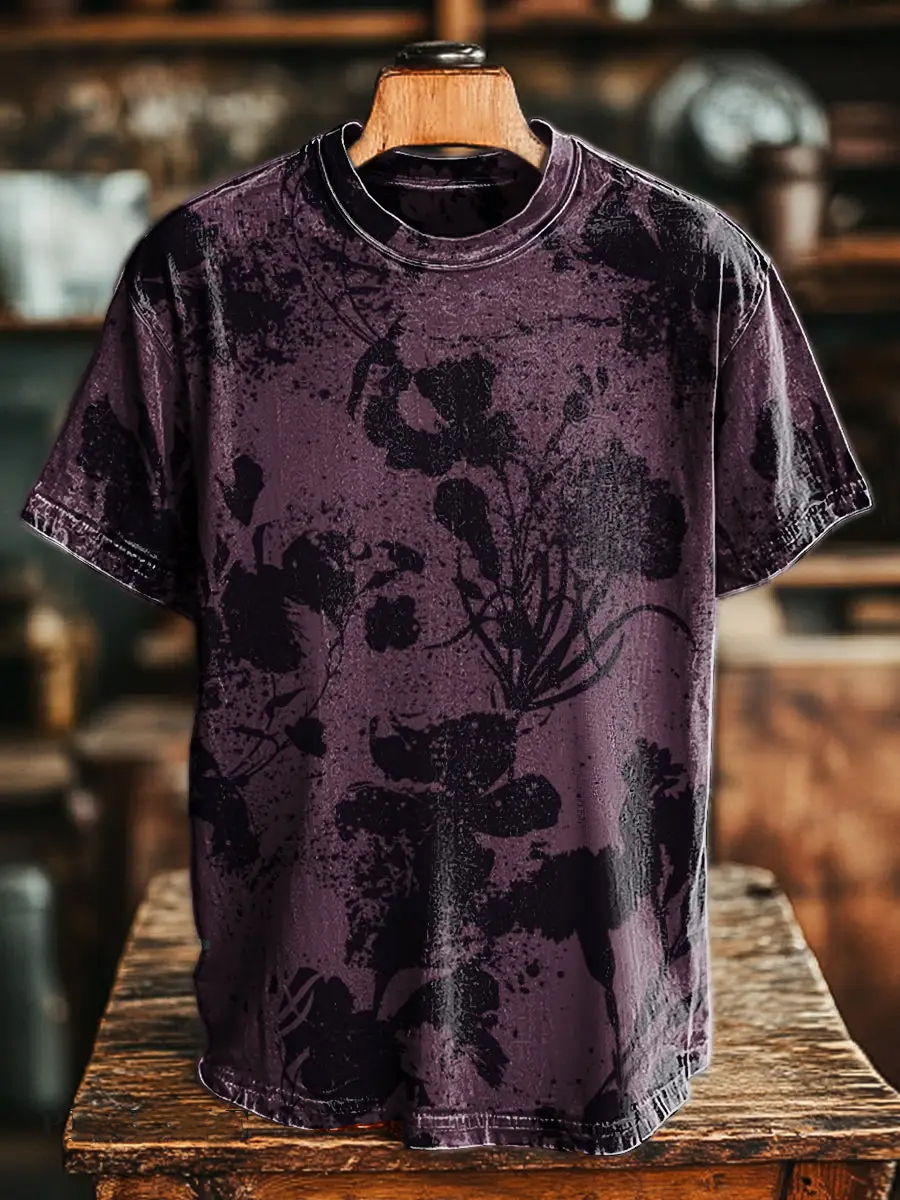Colorful Abstract Ink Floral T-Shirt