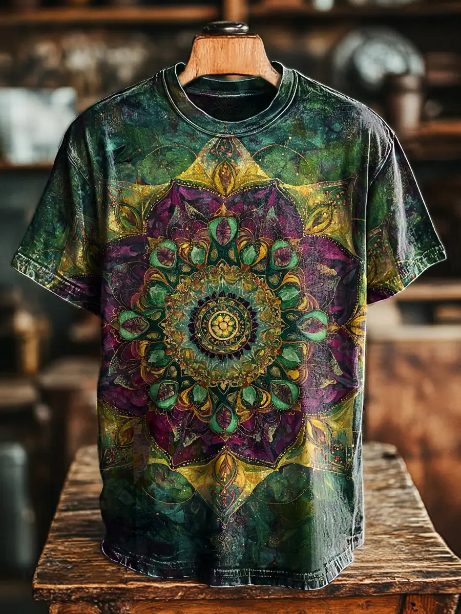 Vintage Mandala Print T-Shirt