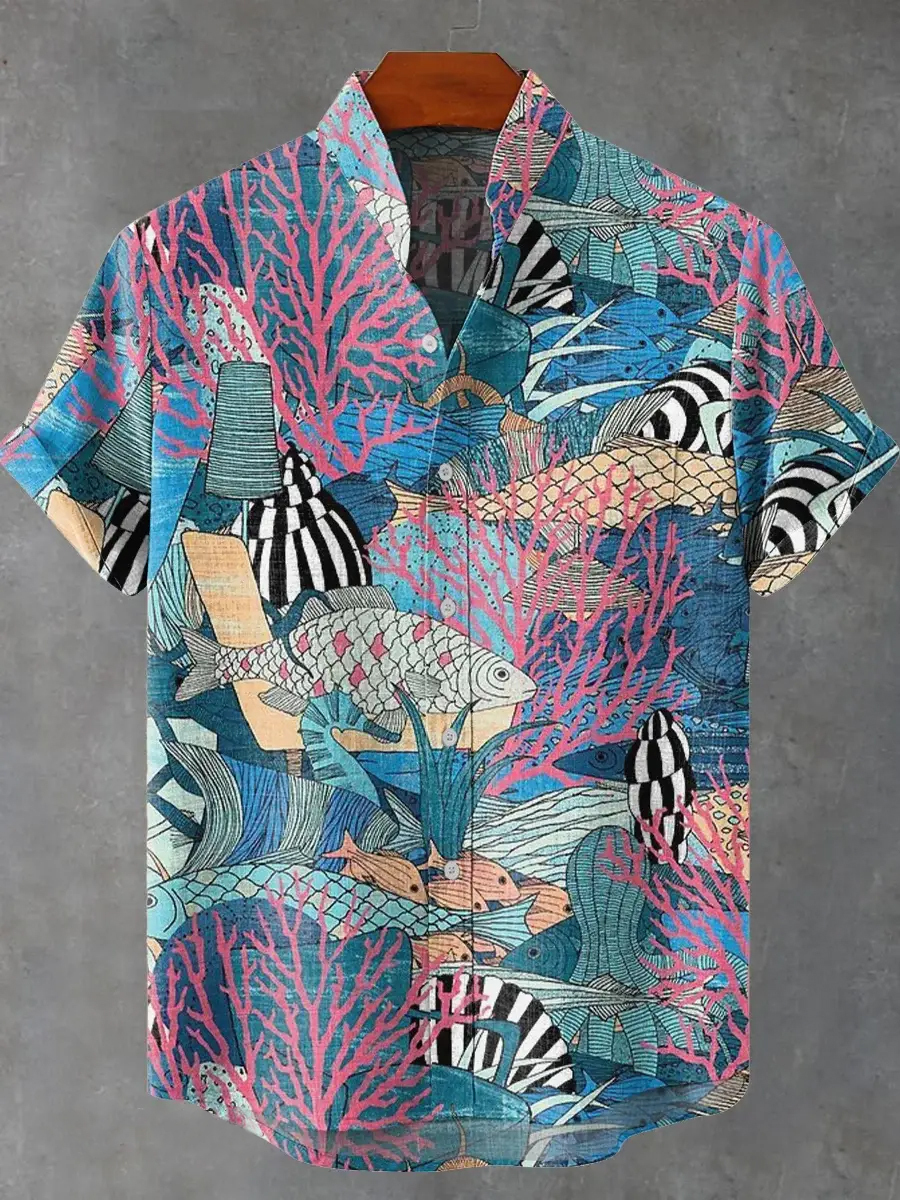 Watercolor Marine Life Casual Shirt