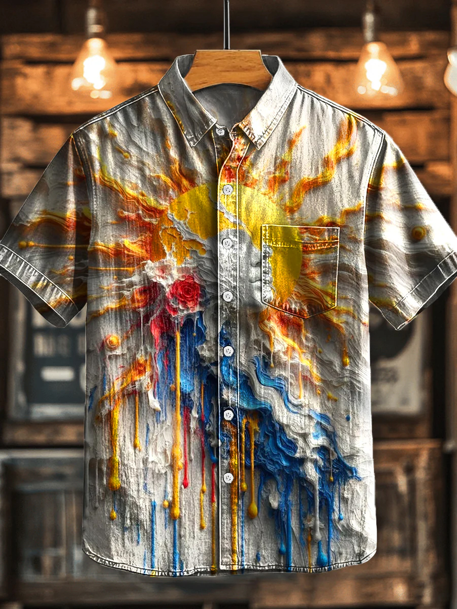 Sun Pattern Casual Shirt