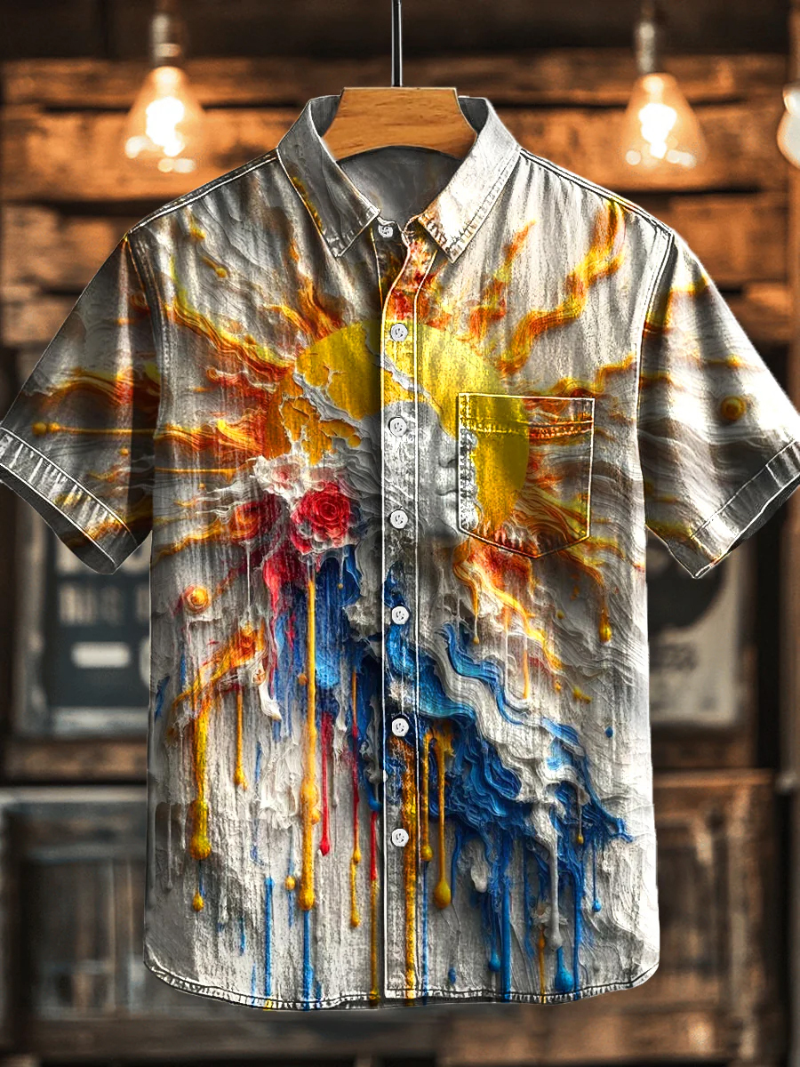 Sun Pattern Casual Shirt