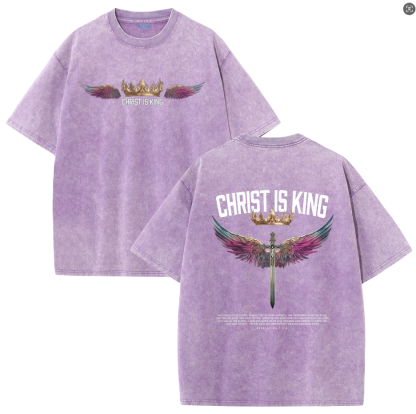 Christ Is King Shirt – Stand Strong in Faith | Vintage Washed Oversized Tee