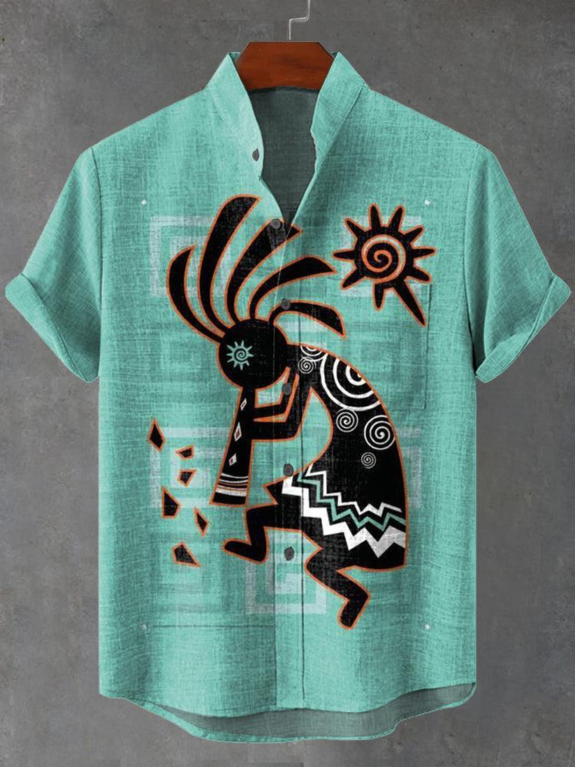 Ethnic Kokopelli Design Men's Shirt