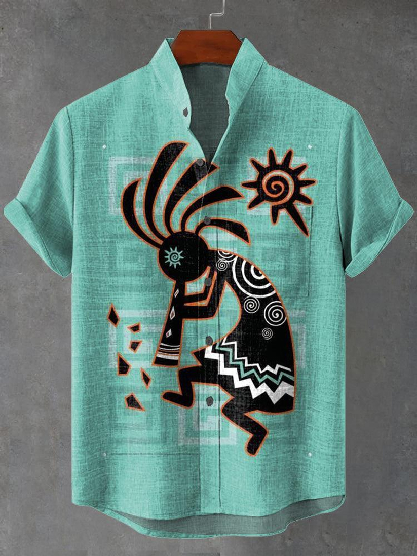 Ethnic Kokopelli Design Men's Shirt