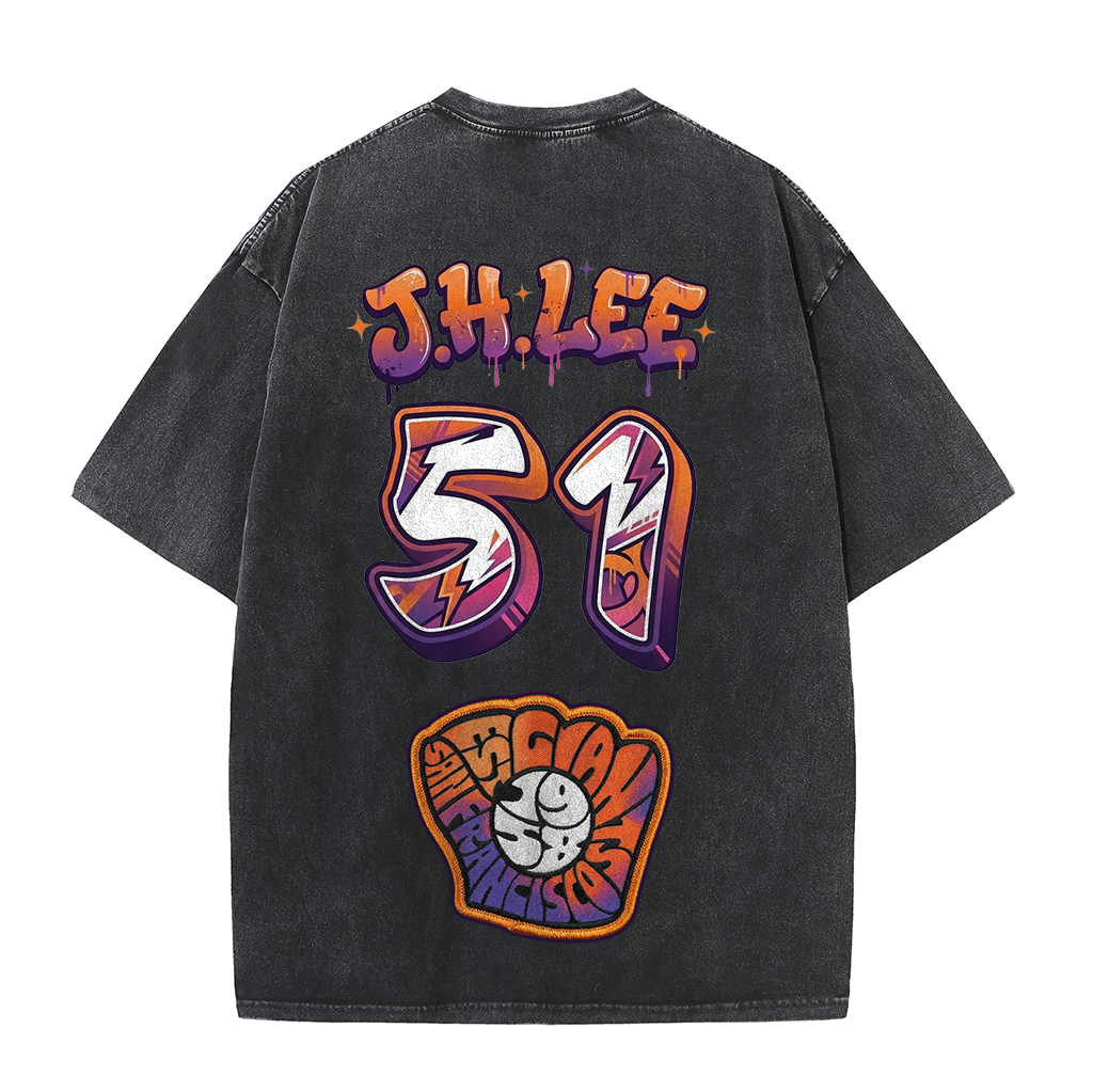 Giants Baseball 51 Tee – J.H. Lee Graphic Vintage Washed T-Shirt