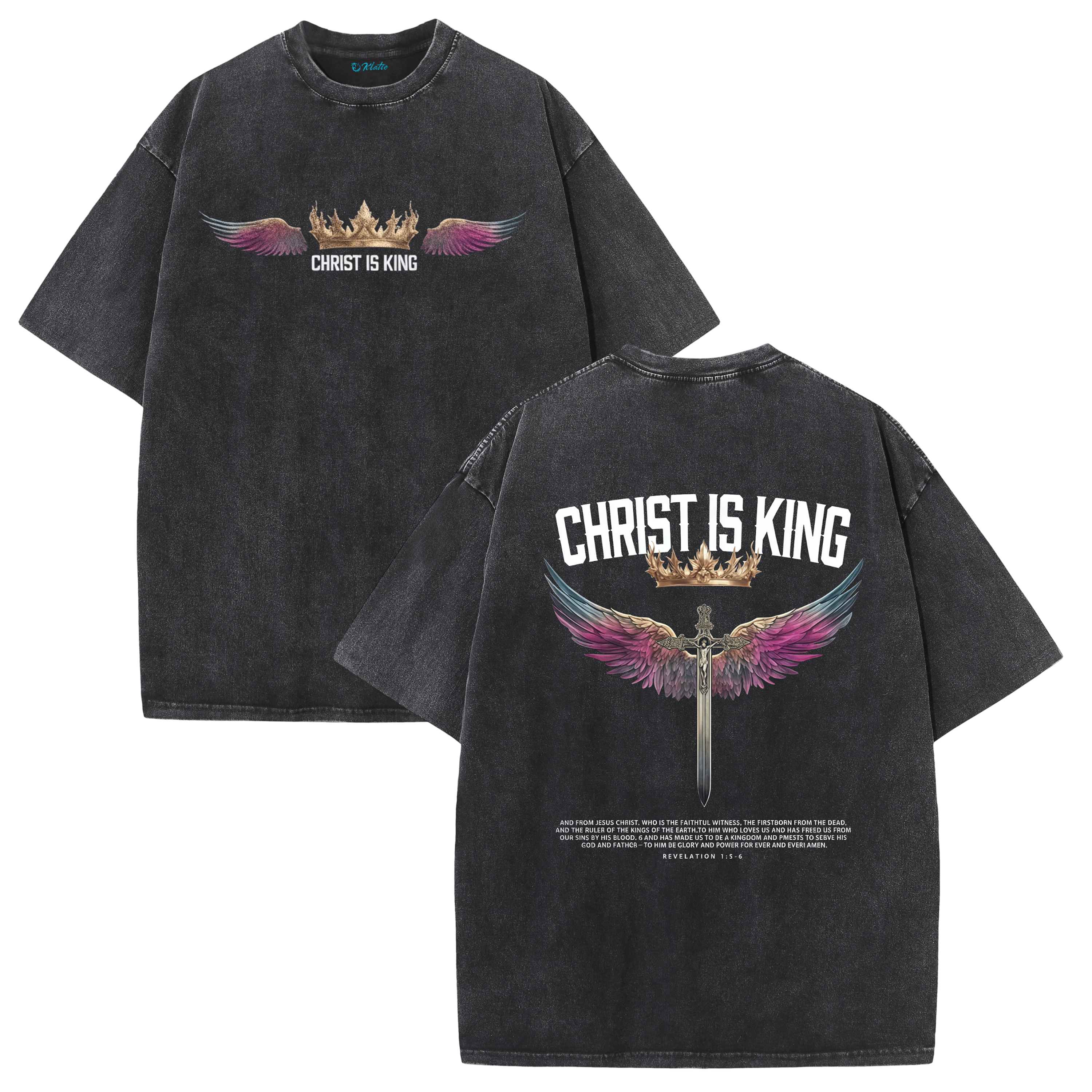 Christ Is King Shirt – Stand Strong in Faith | Vintage Washed Oversized Tee