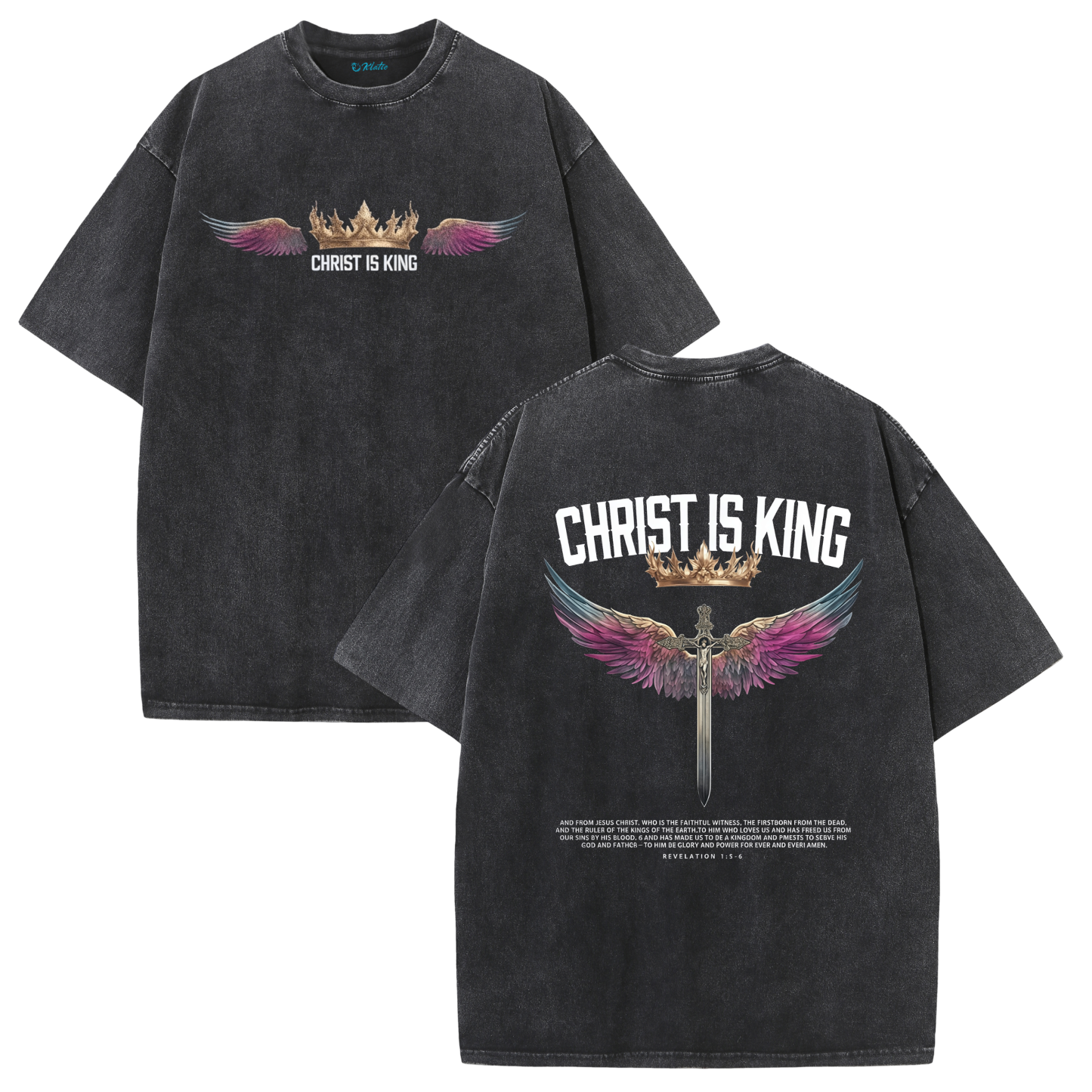 Christ Is King Shirt – Stand Strong in Faith | Vintage Washed Oversized Tee