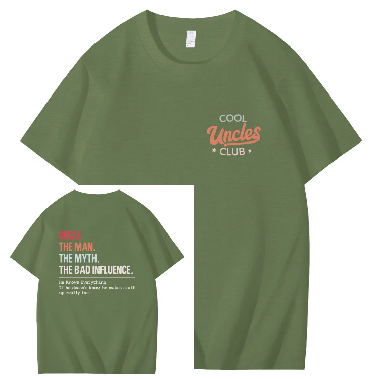 Uncle The Man The Myth Cool Uncle Club Art Pattern Print T-Shirt