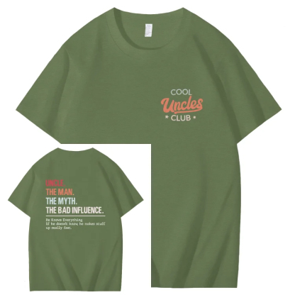 Uncle The Man The Myth Cool Uncle Club Art Pattern Print T-Shirt