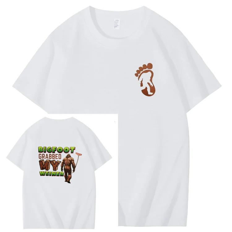 Bigfoot Grabbed My Weiner Art Pattern Print T-Shirt