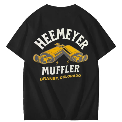 Vintage Bulldozer Graphic Print T-Shirt