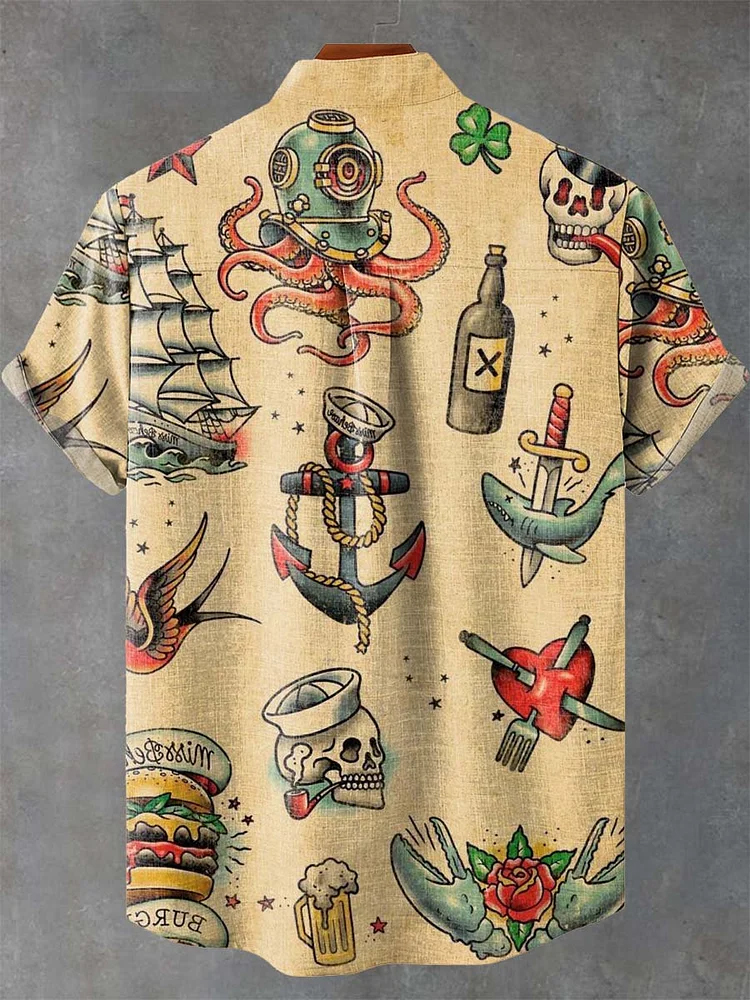 Ocean Art Print Casual Shirt