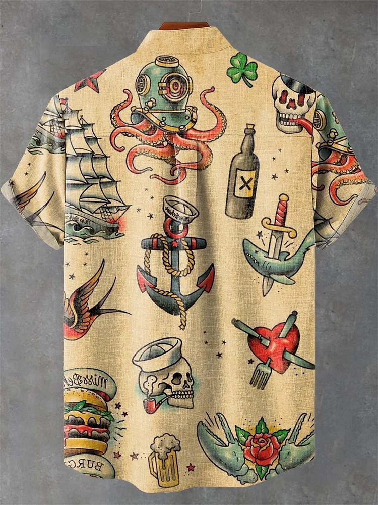 Ocean Art Print Casual Shirt