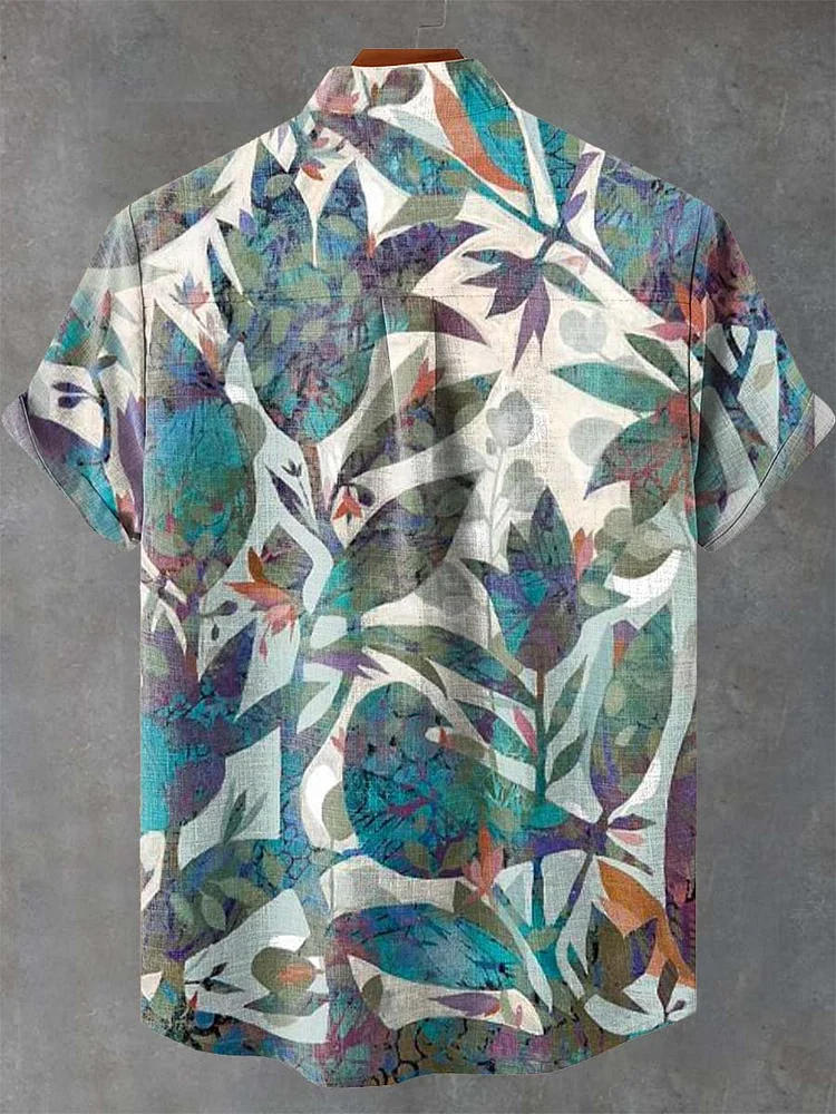Vintage Flowers and Birds Collage Art Print Casual Shirt