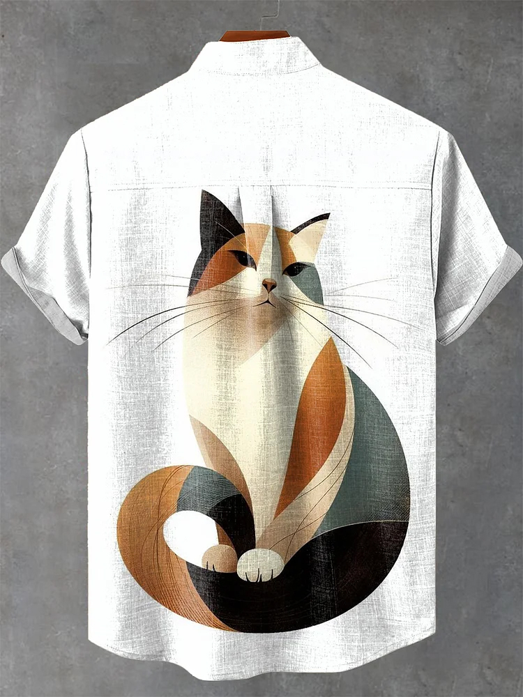 Kittens Vintage Print Casual Shirt