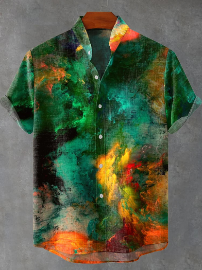 Simple Fluid Rock Art Cool Print Casual Shirt