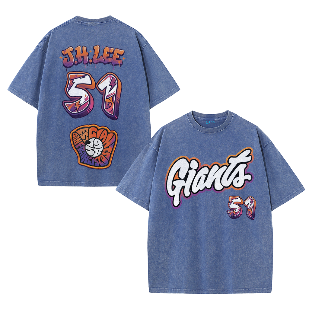 Giants Baseball 51 Tee – J.H. Lee Graphic Vintage Washed T-Shirt