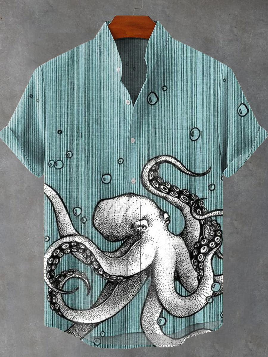 Vintage Marine Life Print Shirt