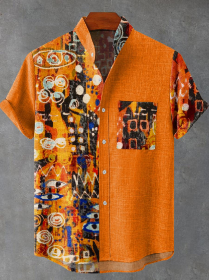 ​Men's Ethnic Tribal Print Short Sleeve Shirt