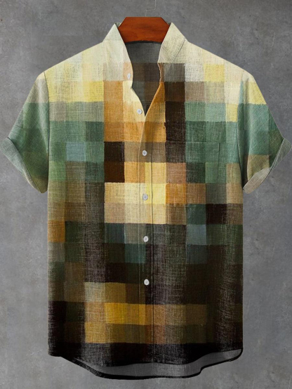 Artistic Mosaic Print Casual Shirt