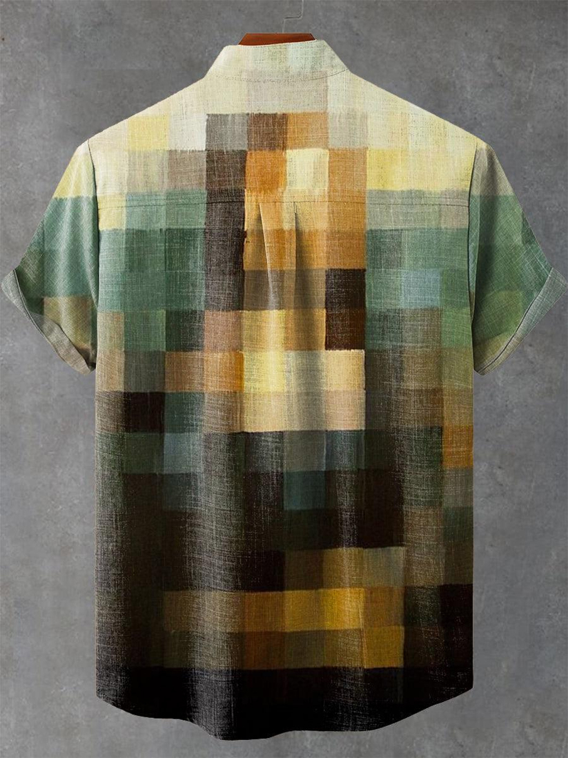 Artistic Mosaic Print Casual Shirt