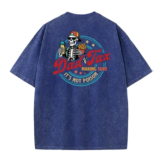Dad Tax Washed And Distressed Pattern T-Shirt