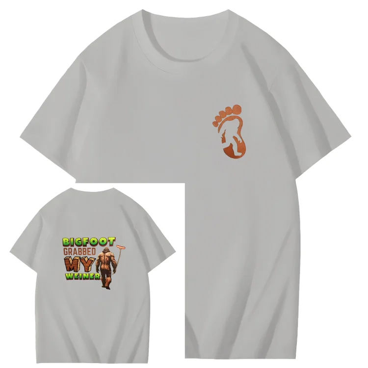 Bigfoot Grabbed My Weiner Art Pattern Print T-Shirt
