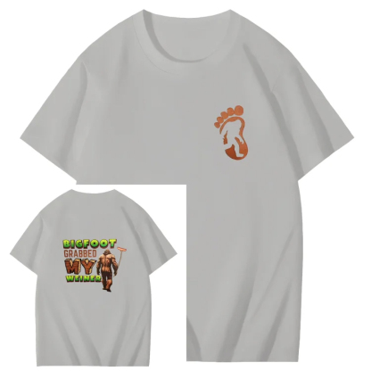 Bigfoot Grabbed My Weiner Art Pattern Print T-Shirt