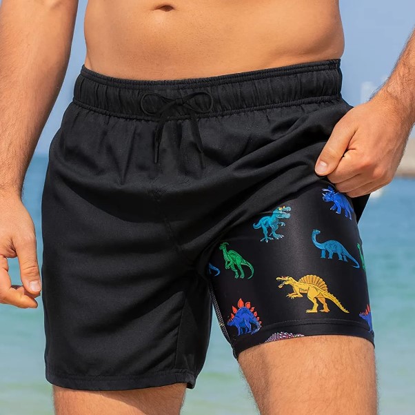 Brilliant Dino(Compression Lined Swim Trunks)