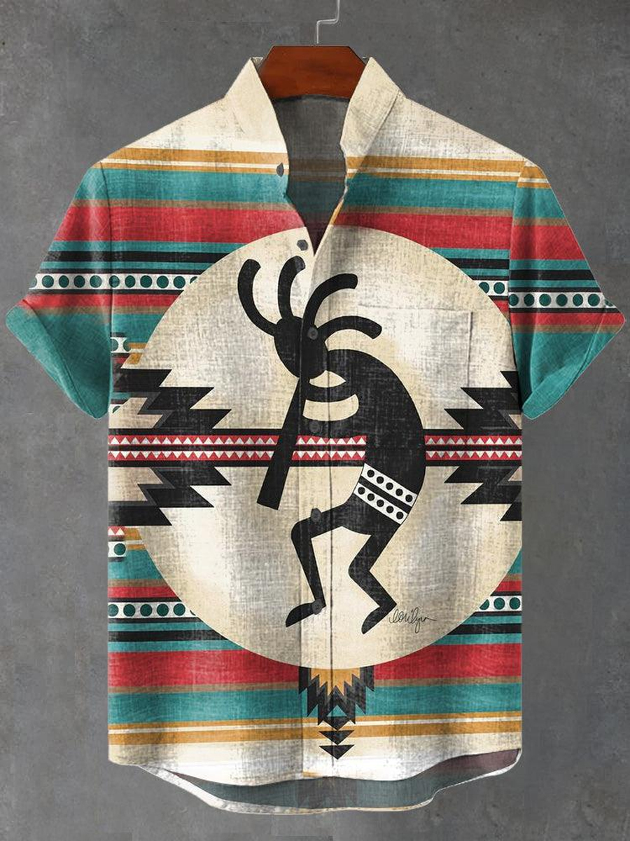 Southwest Style Kokopelli Printed Shirt