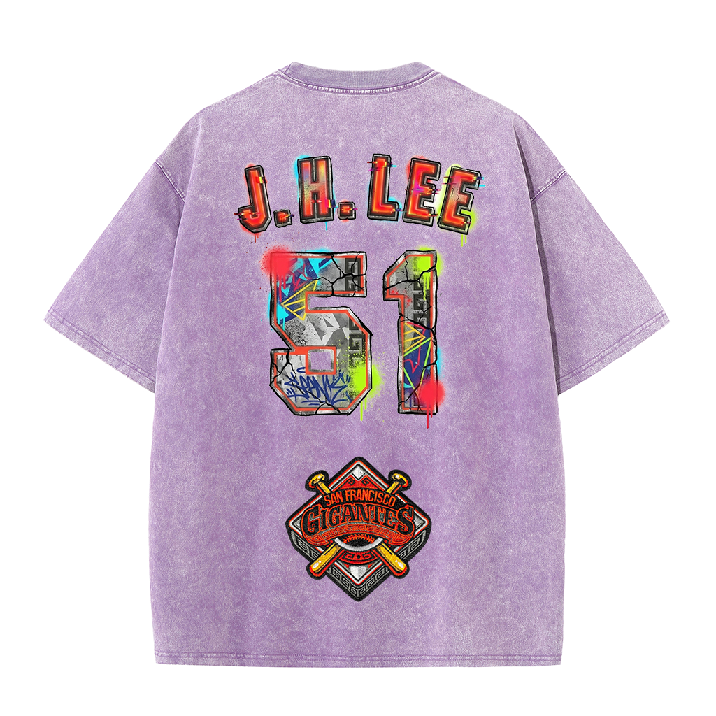 Gigantes 51 Urban Art Tee – Vintage Washed Double-Sided Graphic T-Shirt