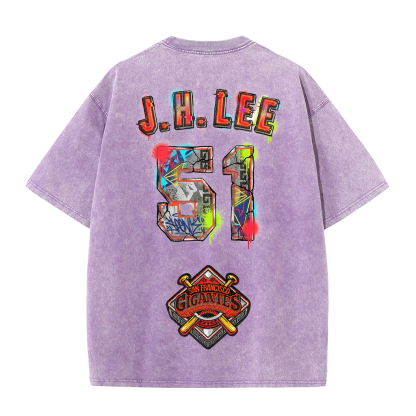 Gigantes 51 Urban Art Tee – Vintage Washed Double-Sided Graphic T-Shirt