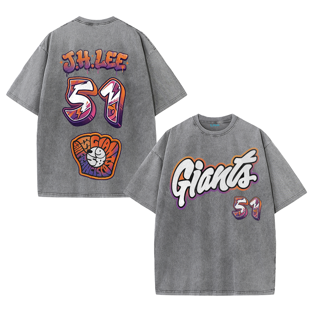 Giants Baseball 51 Tee – J.H. Lee Graphic Vintage Washed T-Shirt