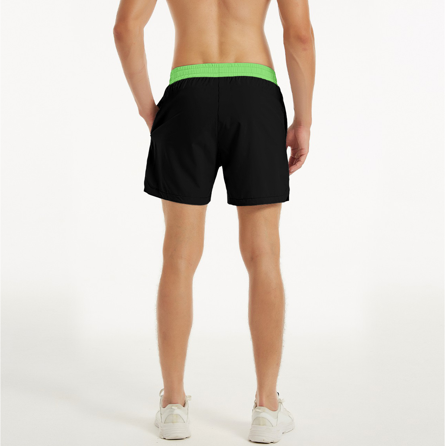 Black with Green (Hybrid Gym/Swim Shorts)