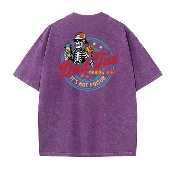Dad Tax Washed And Distressed Pattern T-Shirt