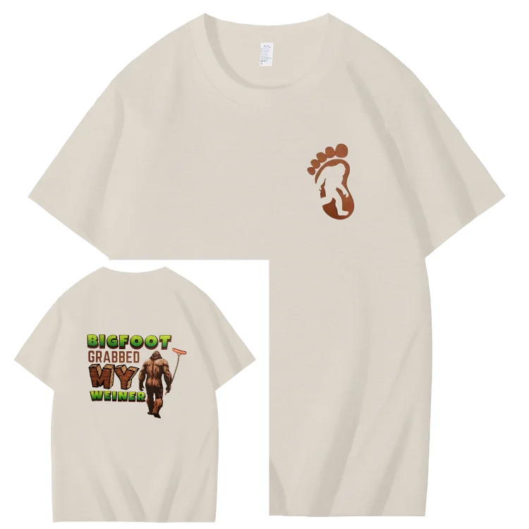 Bigfoot Grabbed My Weiner Art Pattern Print T-Shirt