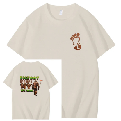 Bigfoot Grabbed My Weiner Art Pattern Print T-Shirt