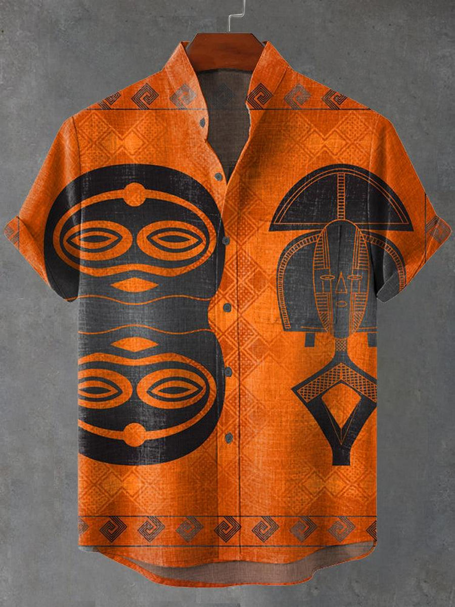 Ethnic Tribal Pattern Short Sleeve Shirt