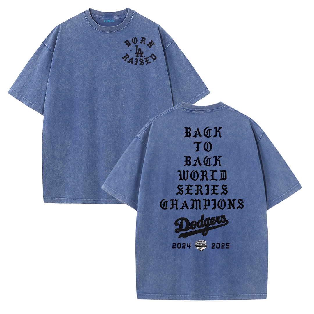 Back to Back Champions Vintage Washed T-Shirt – LA Born Raised Graphic Streetwear Tee