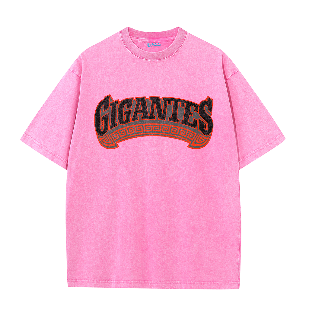 Gigantes 51 Urban Art Tee – Vintage Washed Double-Sided Graphic T-Shirt